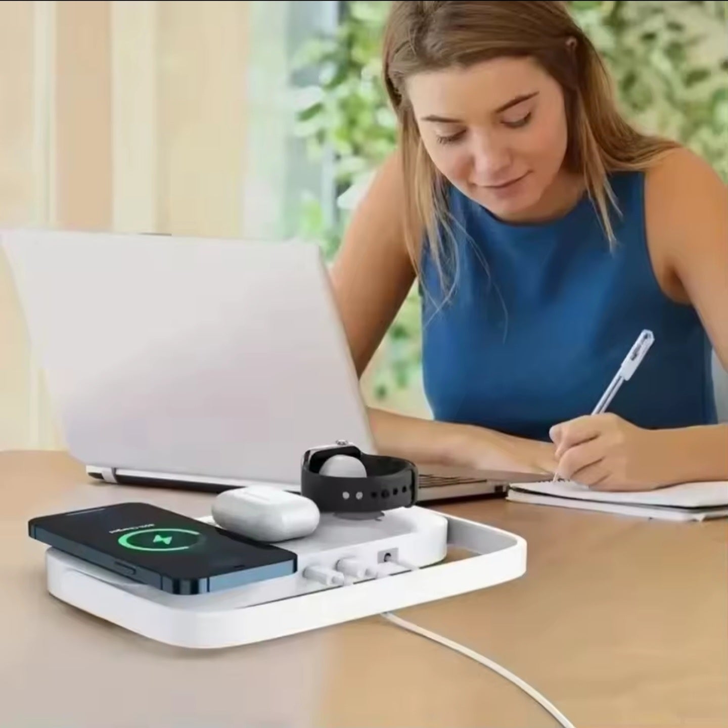 SmartCharge 4-in-1 Wireless Charging Station with LED Lamp