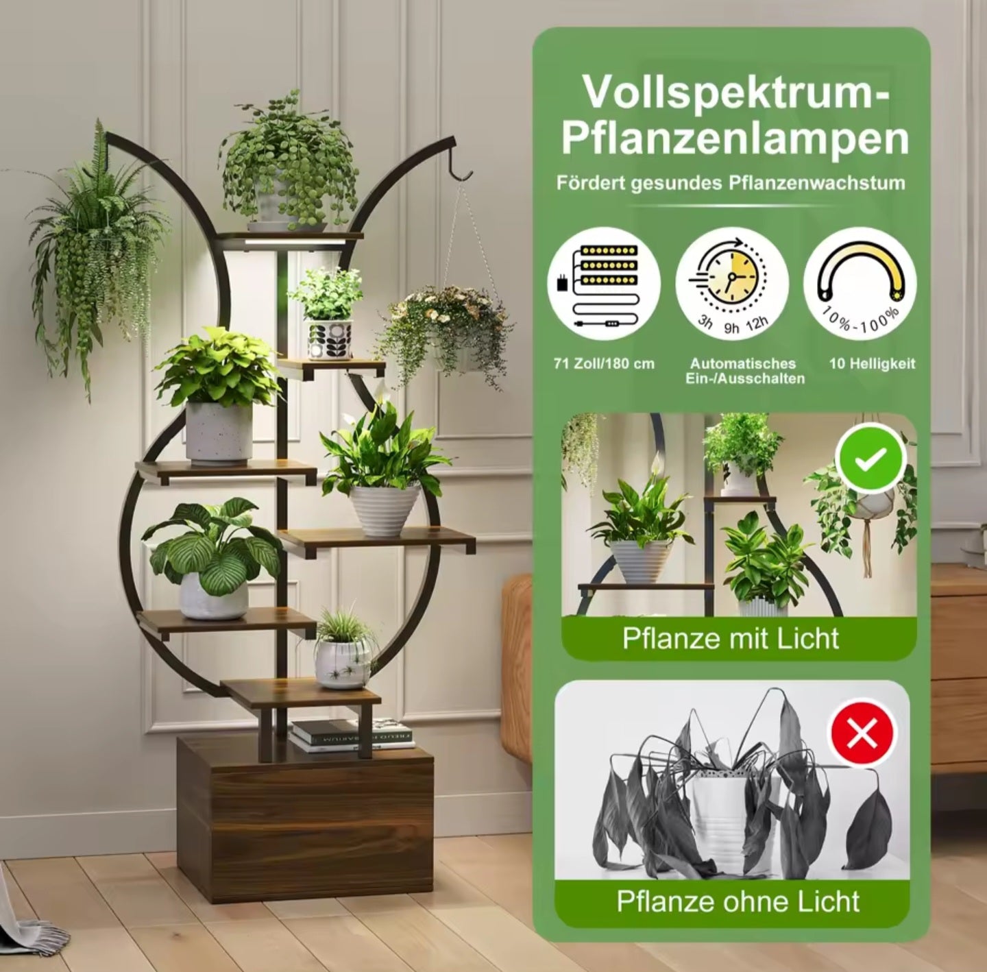 🌿 Moderner Pflanzenständer mit Stauraum