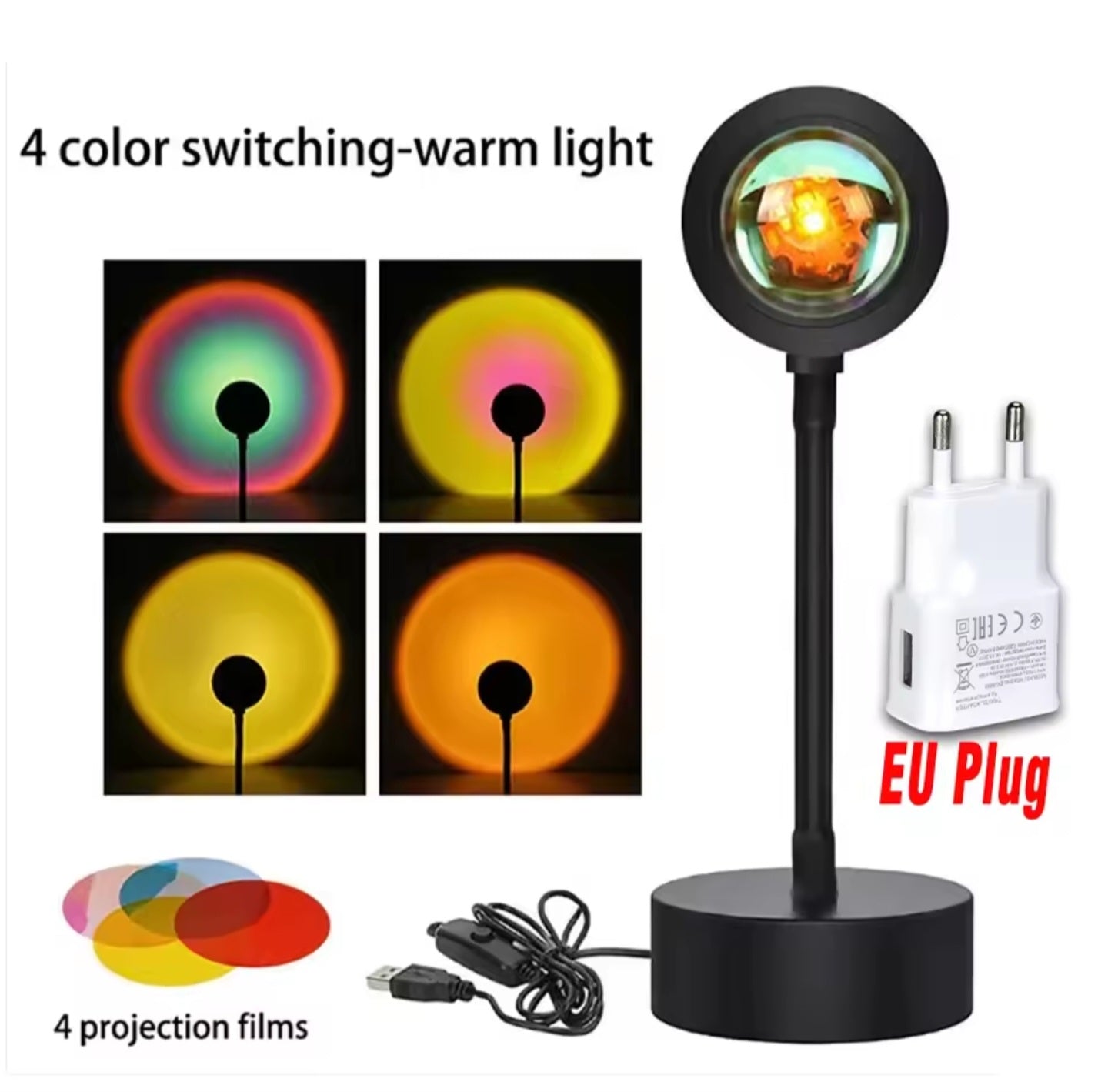 Sunset Projection Lamp – 16 Colors LED Room Light