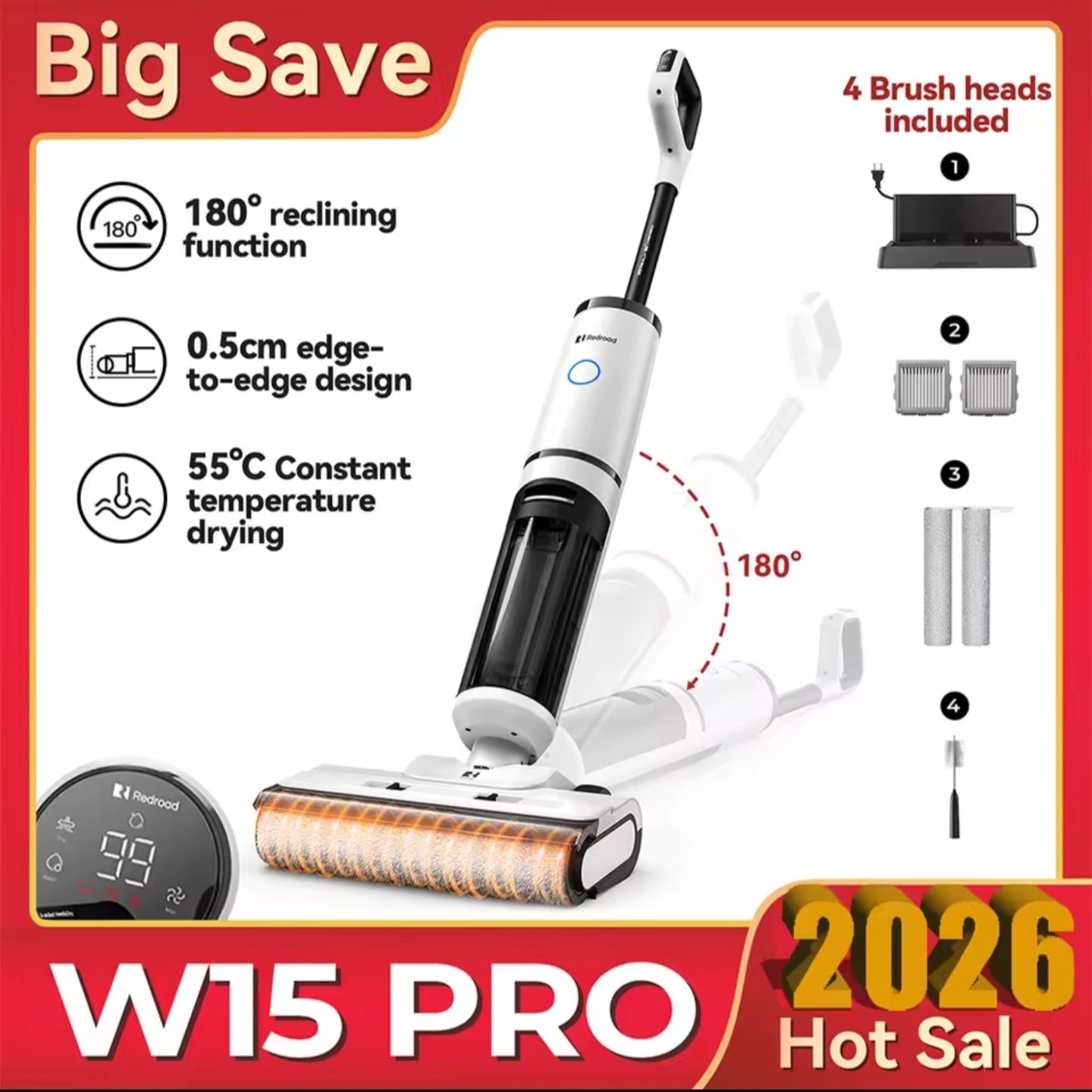 Redroad W15 Pro Smart Cordless Vacuum Cleaner
